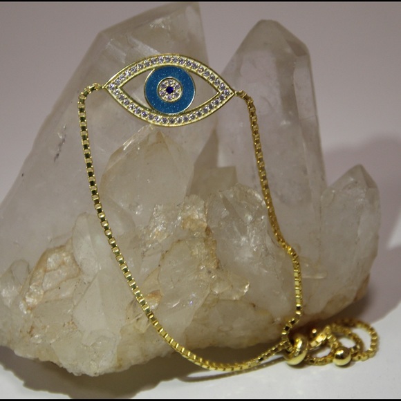 Sterling w/ 14K Overlay Eye Adjustable Bracelet - Picture 4 of 4