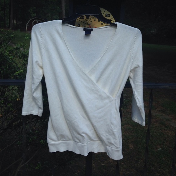 White GAP Maternity Sweater