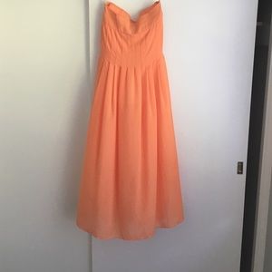 Orange floor length skirt