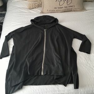 Free people oversized tunic sweatshirt with hood.