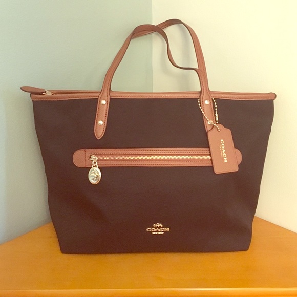 Coach Handbags - COACH Authentic Sawyer Nylon Canvas & Leather Tote