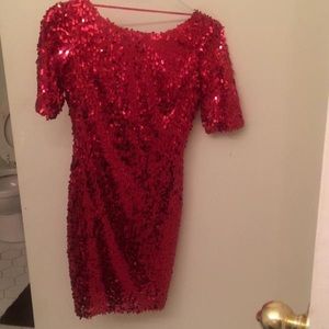 Red sequin Modcloth formal dress