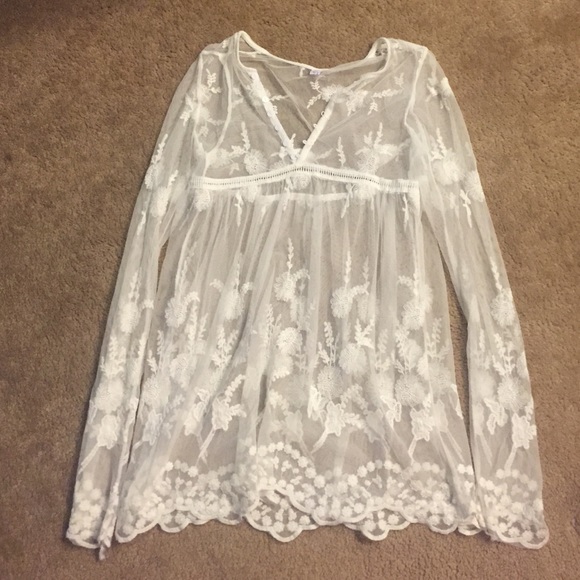 See thru lace top