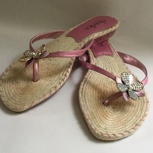 Charles David pink metallic leather sandals