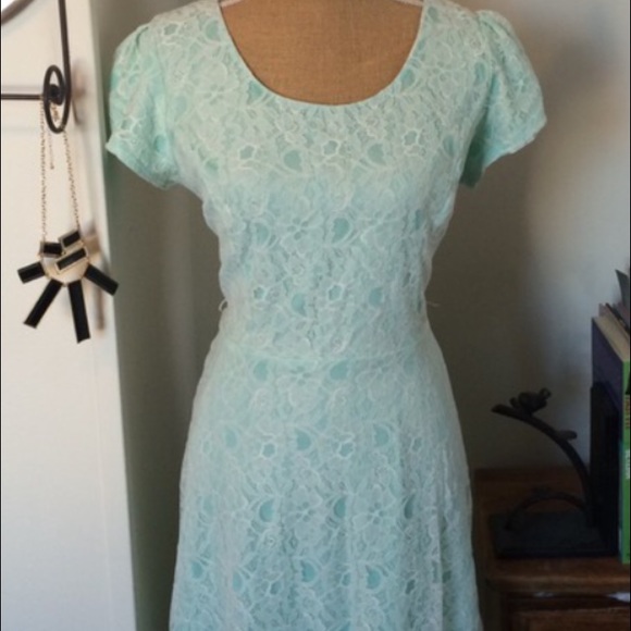 Sundress Mint and White Lace
