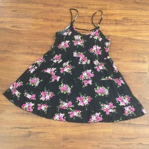 Black with pink rose dress
