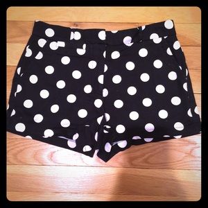 Forever 21 B&W polka dot shorts