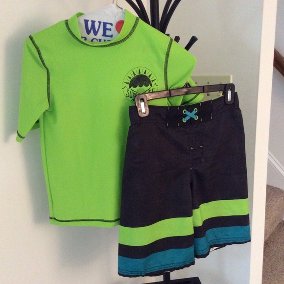 Boys swim trunks and swim shirt
