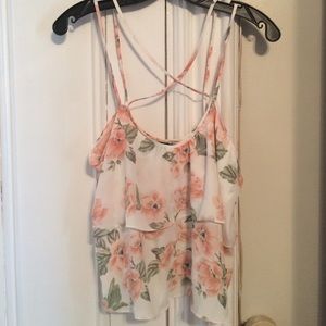 Forever21 Cross Back Flower Camisole