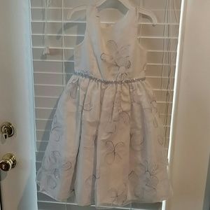 Girls White and Blue Formal Dress
