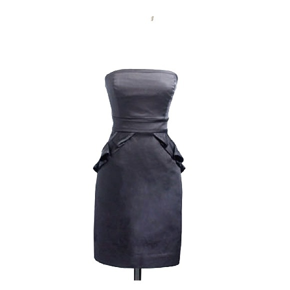 Strapless Black Cocktail Wiggle Dress