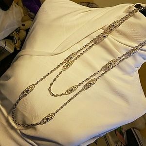 JACQUELINE KENNEDY SILVERTONE PAPERCLIP NECKLACE