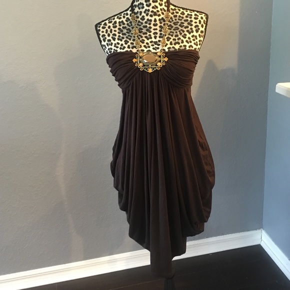 Halter Jewel Neck Dress