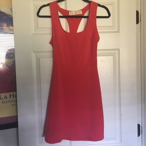 Lulu's red open back skater dress