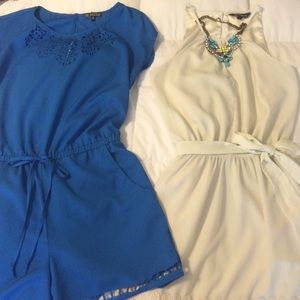 Beautiful detail bundle. Romper,dress,necklace!