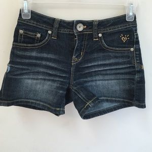 Justice premium dark jean shorts