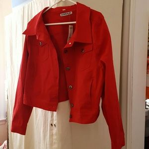 Red Jean jacket