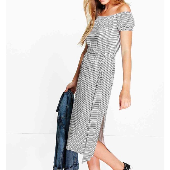 Off the shoulder midi dress