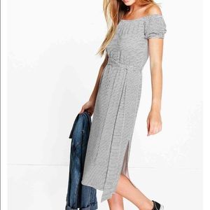 Off the shoulder midi dress