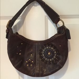 Vintage Coach Embellished Hobo Bag