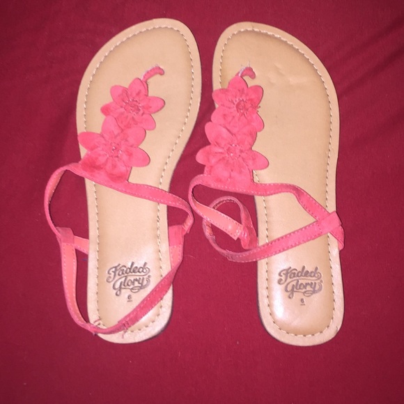 Coral flip flops