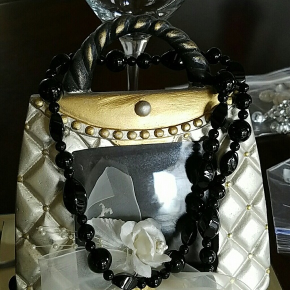 SOLD-J. KING BLACK AGATE NECKLACE BUNDLE.