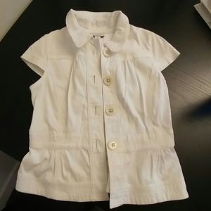 White Sleeveless Jean Jacket