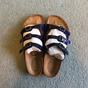 Navy Blue 3-Strap Birkenstocks