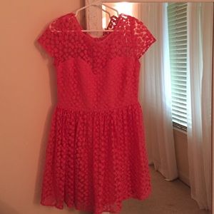 Anthropologie coral party dress