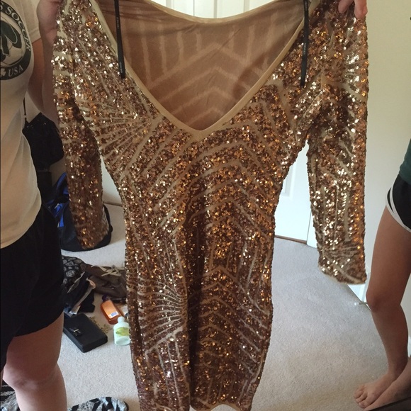 Gold sequin dress