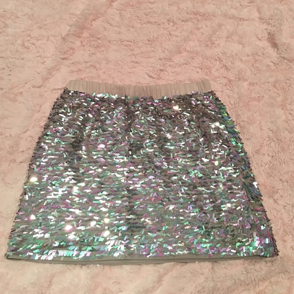 J. Crew holographic skirt