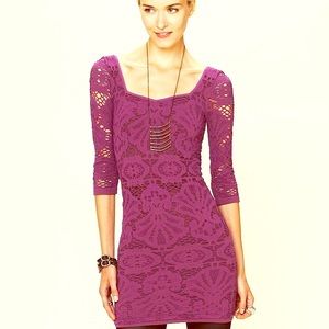 Free People Medallion Seamless Lace Cutout Dress