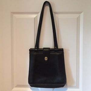 Vintage Coach Black Leather Satchel