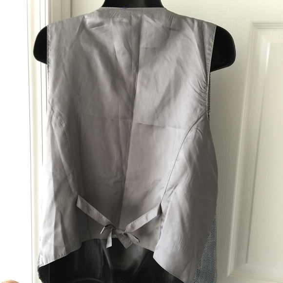 Womens Ana Metallic Silver Grey Sequin Vest L/XL - Picture 3 of 4