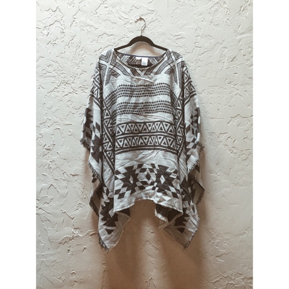 Native Print Poncho
