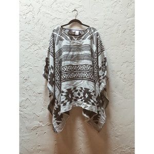 Native Print Poncho