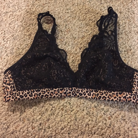 PINK lace plunge bralette, small - never worn