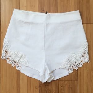 Urban white high waist mini short, worn ONCE