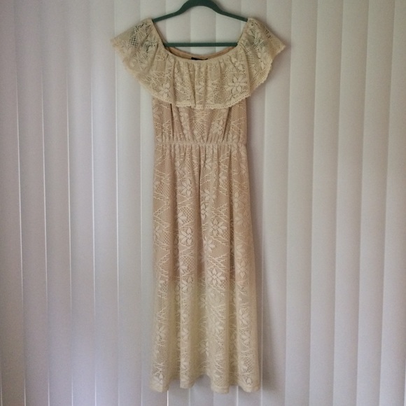 Boho Cream Lace Dress