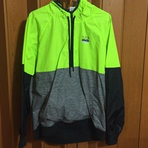 Victoria Secret, PINK, neon green windbreaker.