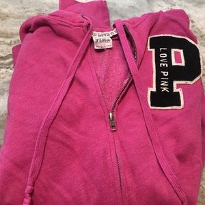 PINK large hooded sweat shirt