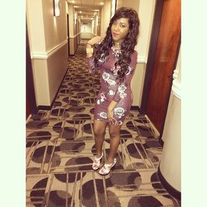 Floral long sleeve dress