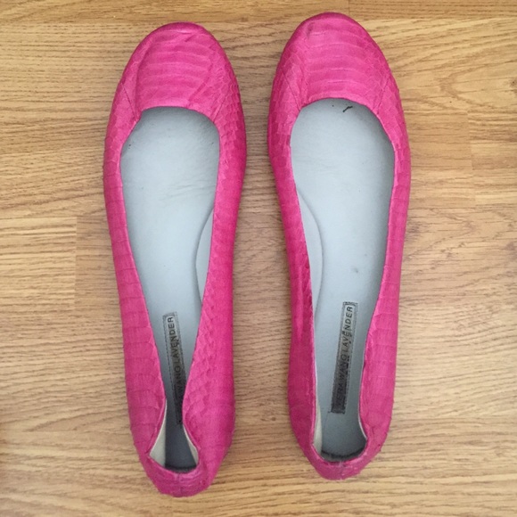 Pink snakeskin flats