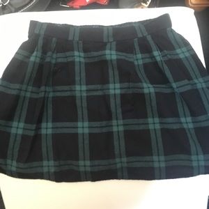 Green plaid skirt