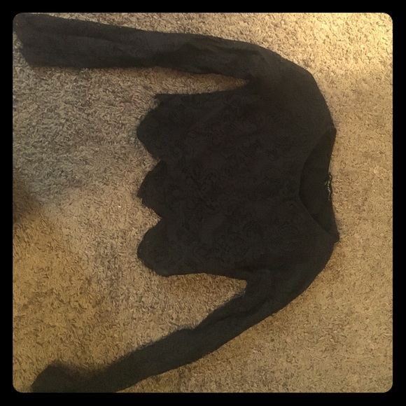 Black laced crop top