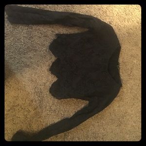 Black laced crop top