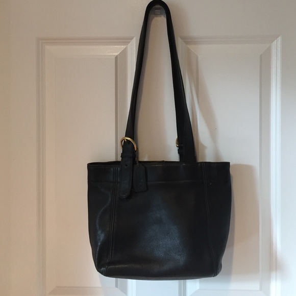 Vintage Coach Black Calfskin Tote