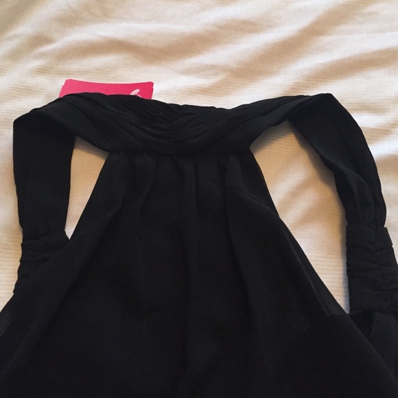 Black Chiffon Racerback Tank - Picture 3 of 3