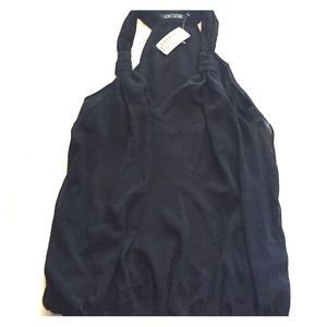 Black Chiffon Racerback Tank