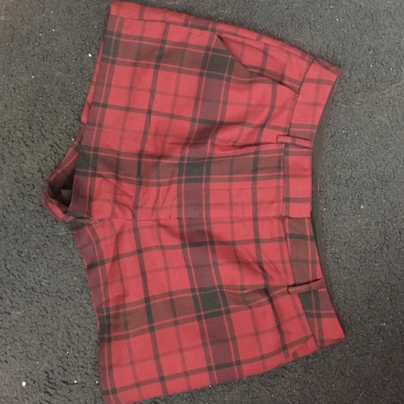 Red plaid shorts